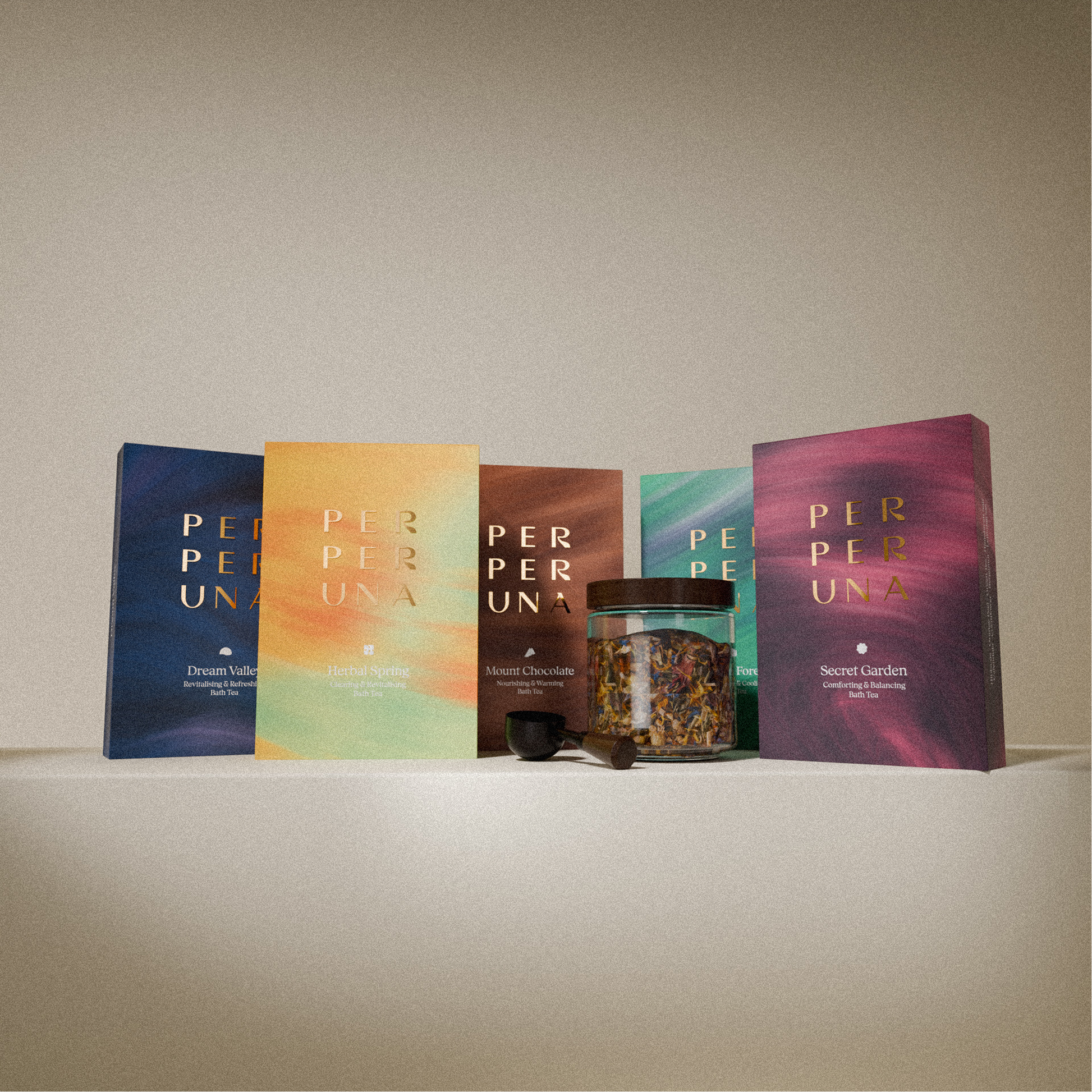 Komplette Teebad-Kollektion + Becher und Löffel