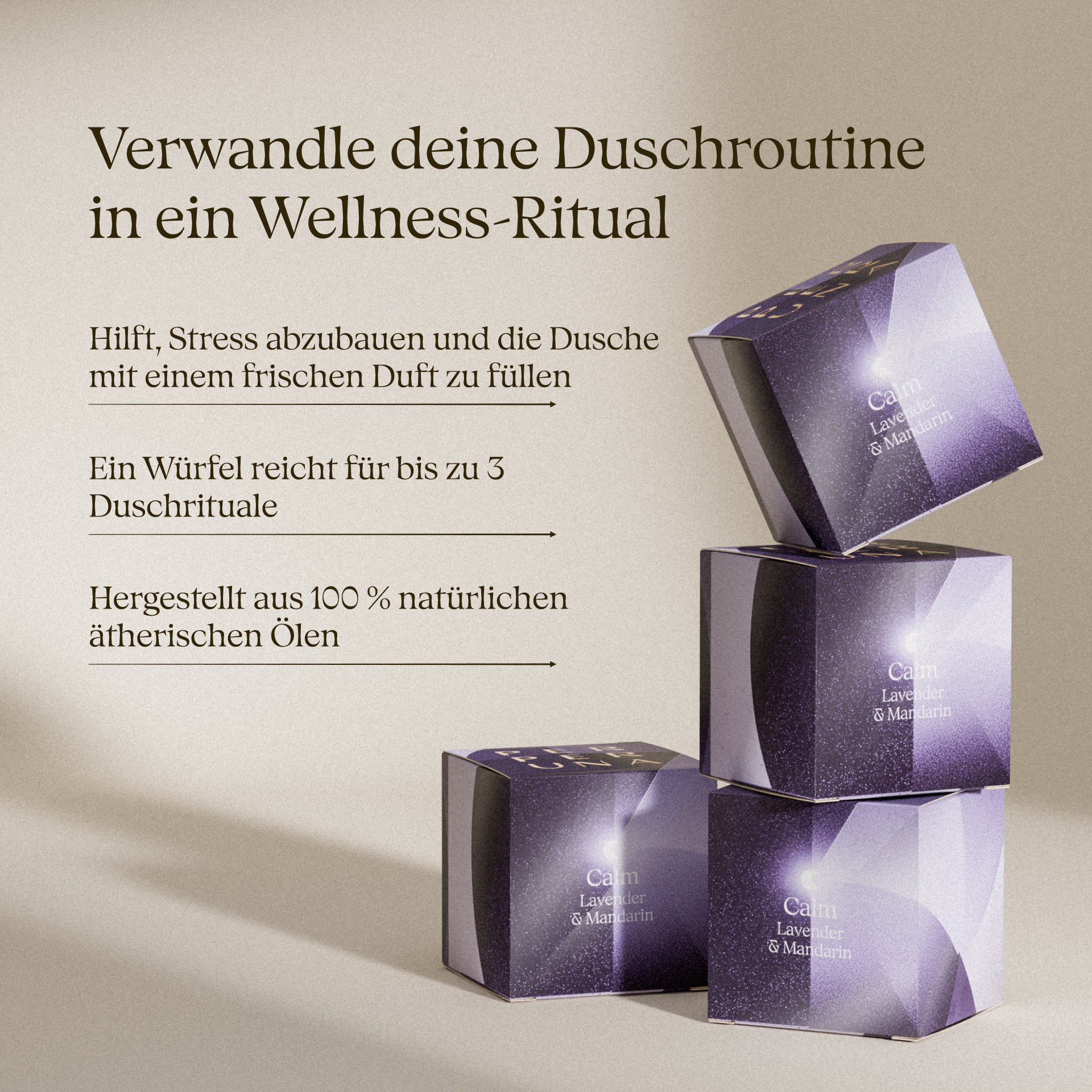 Unvollkommene aromatische Duschwürfel