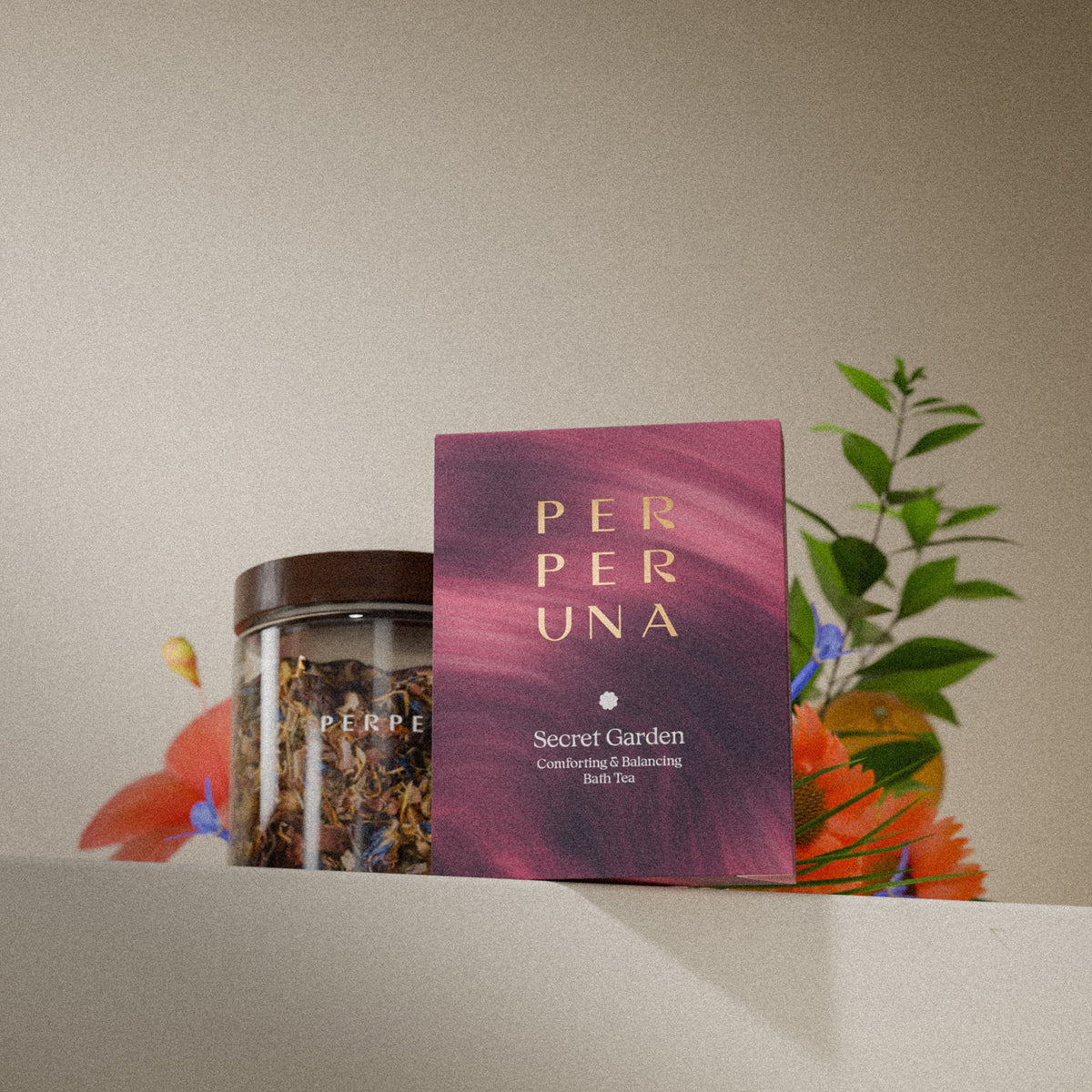 Secret Garden 50 g – Badetee: Packung und Glas