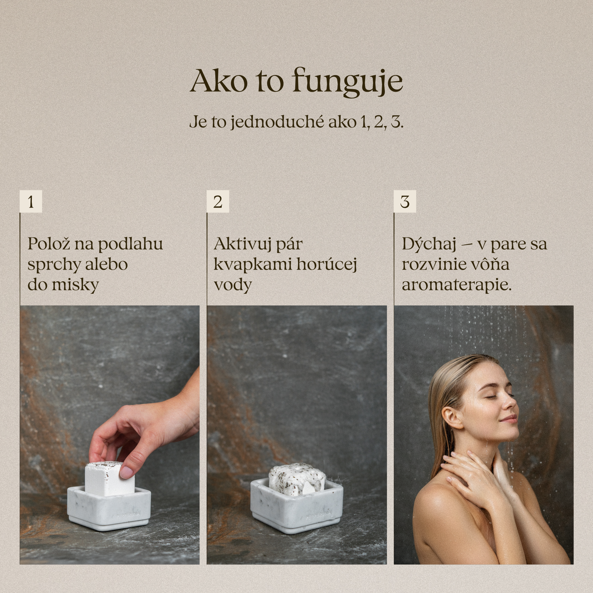 Unvollkommene aromatische Duschwürfel