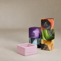 5 unperfekte Duschwürfel + rosa Schale